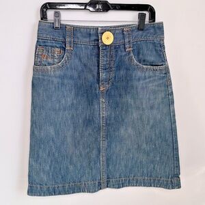 SALE! $10 Marc Jacobs denim a-line mini skirt. Snap closure  button cover. Size8